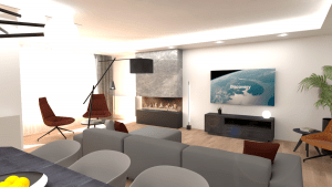 Vista 3D proyecto reforma integral vivienda en Ontinyent