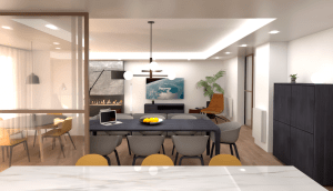 Vista 3D proyecto reforma integral vivienda en Ontinyent
